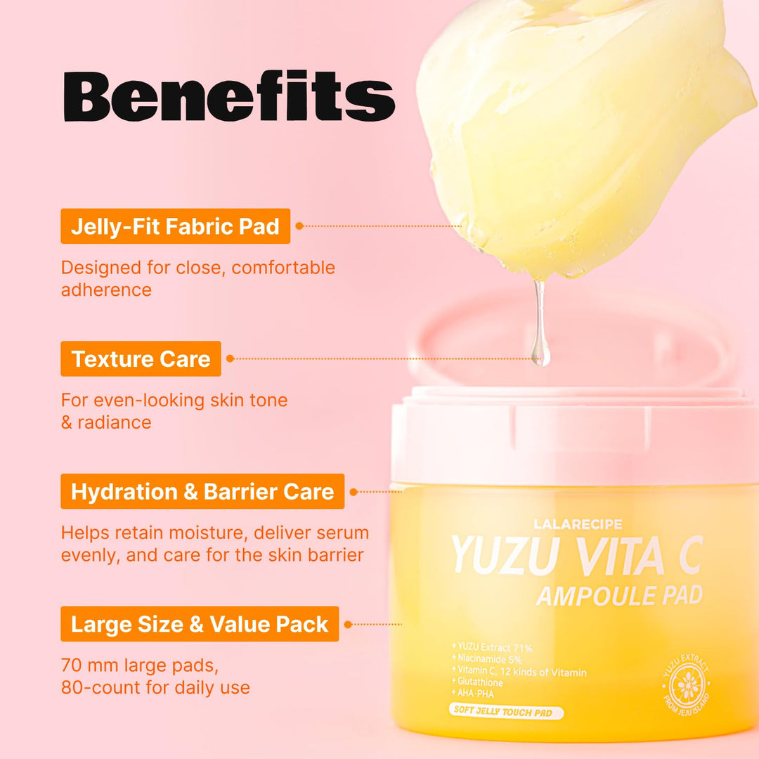 LALARECIPE Yuzu Vita C Ampoule Pad (80pcs) 150ml