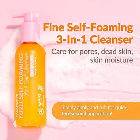 LALARECIPE Yuzu Self Foaming 3-in-1 Peel Cleanser 200ml