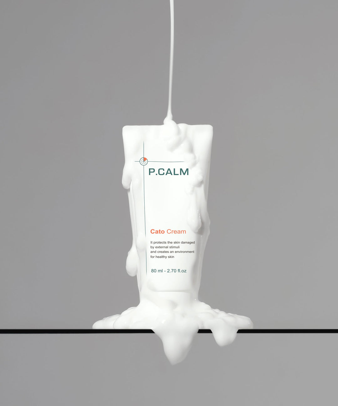 P.CALM Cato Cream 80ml – soothing moisturizer with Cato-Barrier Complex (ceramides, cholesterol, fatty acids) for long-lasting hydration, brightening, and skin barrier strengthening; free from artificial colorants and fragrances; suitable for sensitive skin. 
