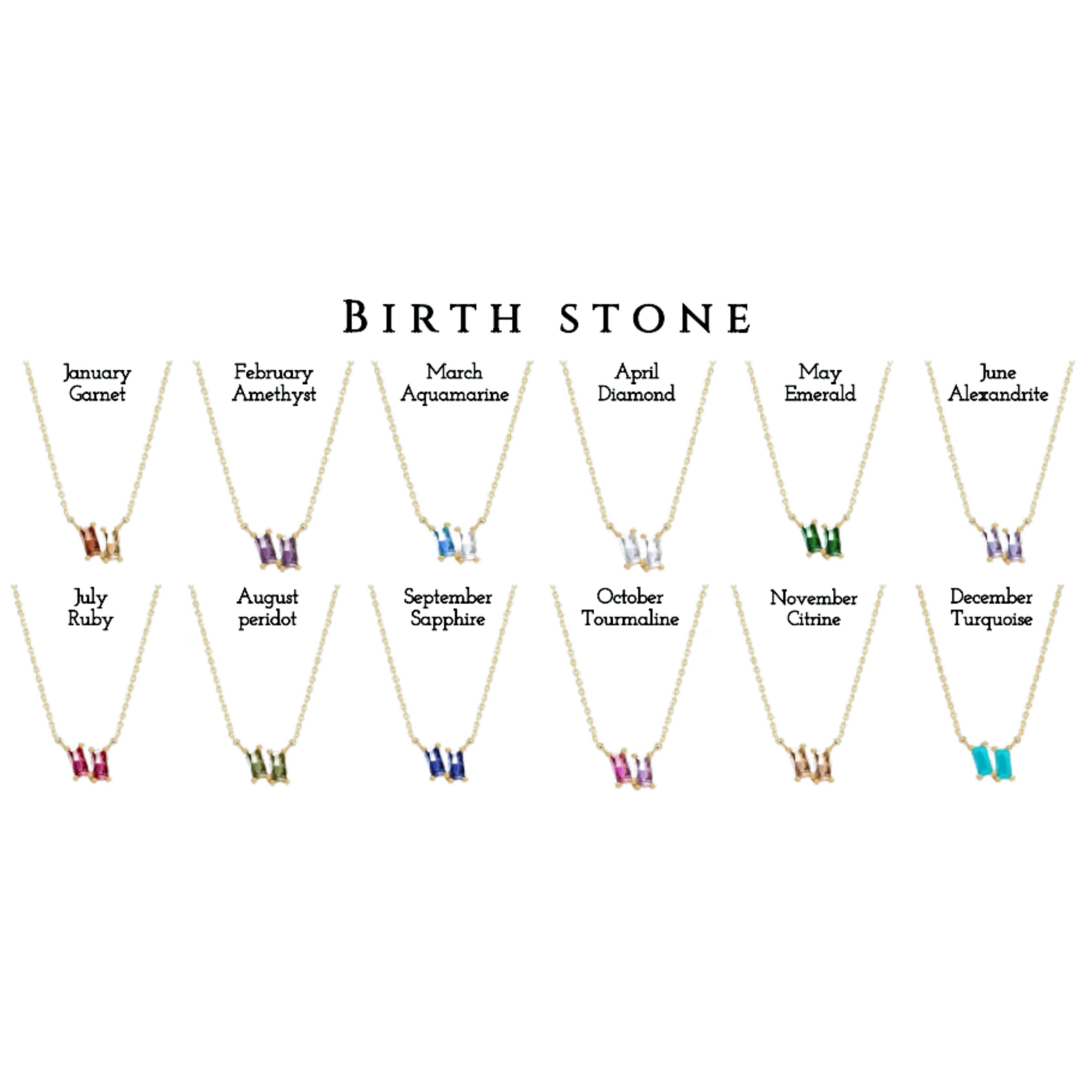 Birth Stone Necklace - UJUGLOW