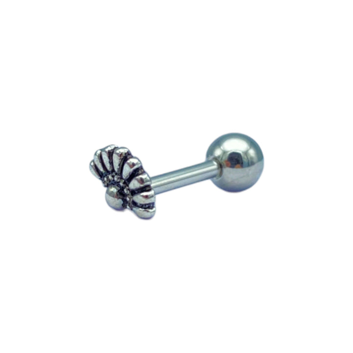 etreM Vintage Half of a Flower Piercing [Ear] - Elegant vintage-inspired half-flower ear piercing with intricate design, perfect for adding a touch of timeless charm to your jewelry collection. 