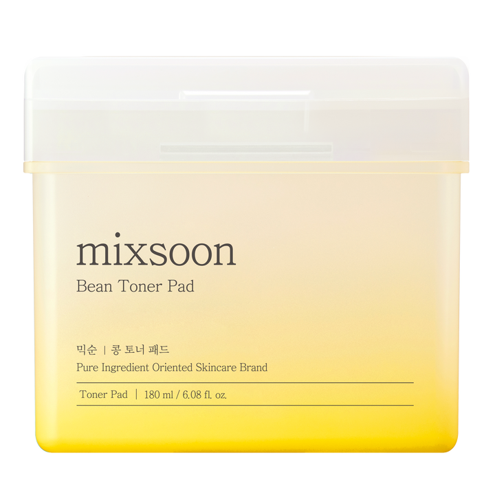 mixsoon Bean Toner Pad 280ml – moisturizing toner pads infused with seven types of bean extracts, including kidney bean, lentil, and wild soybean, along with vitamin E, hyaluronic acid, and allantoin, designed to nourish, hydrate, and gently exfoliate the skin. 