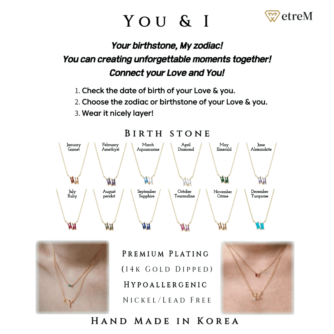 etreM Birth Stone Necklace - UJUGLOW