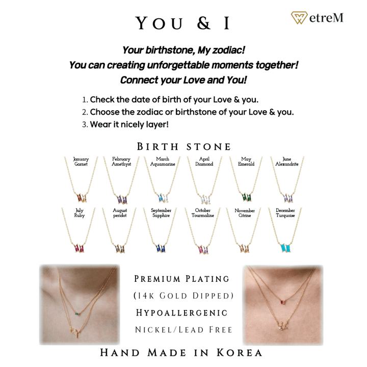etreM Birth Stone Necklace - UJUGLOW