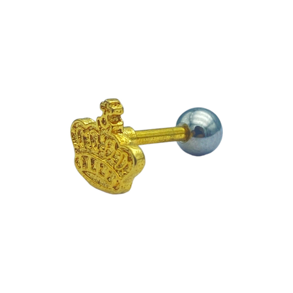 etreM Crown Gold Piercing Made in Korea [Ear] - UJUGLOW