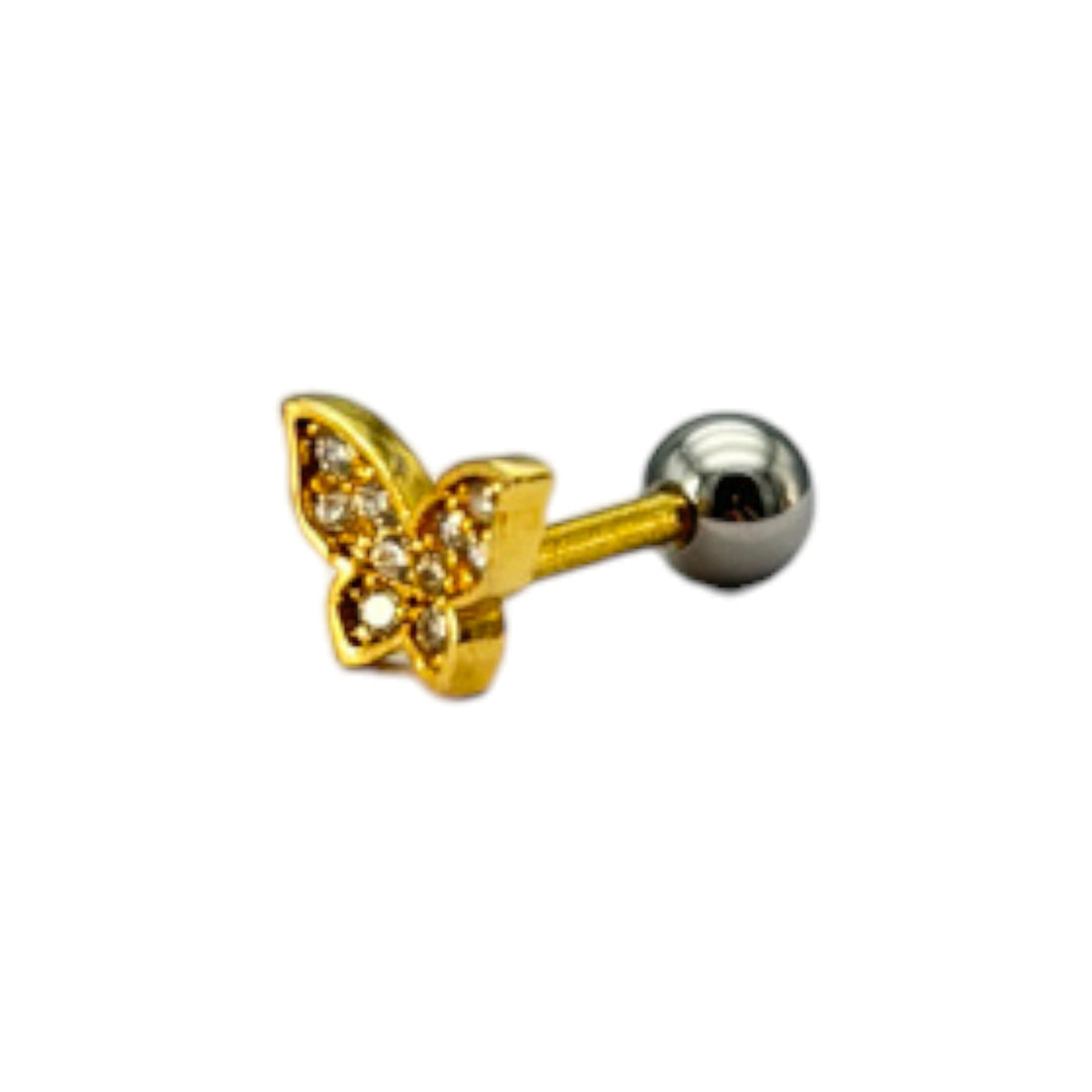 etreM Gold Butterfly Piercing [Ear] - UJUGLOW