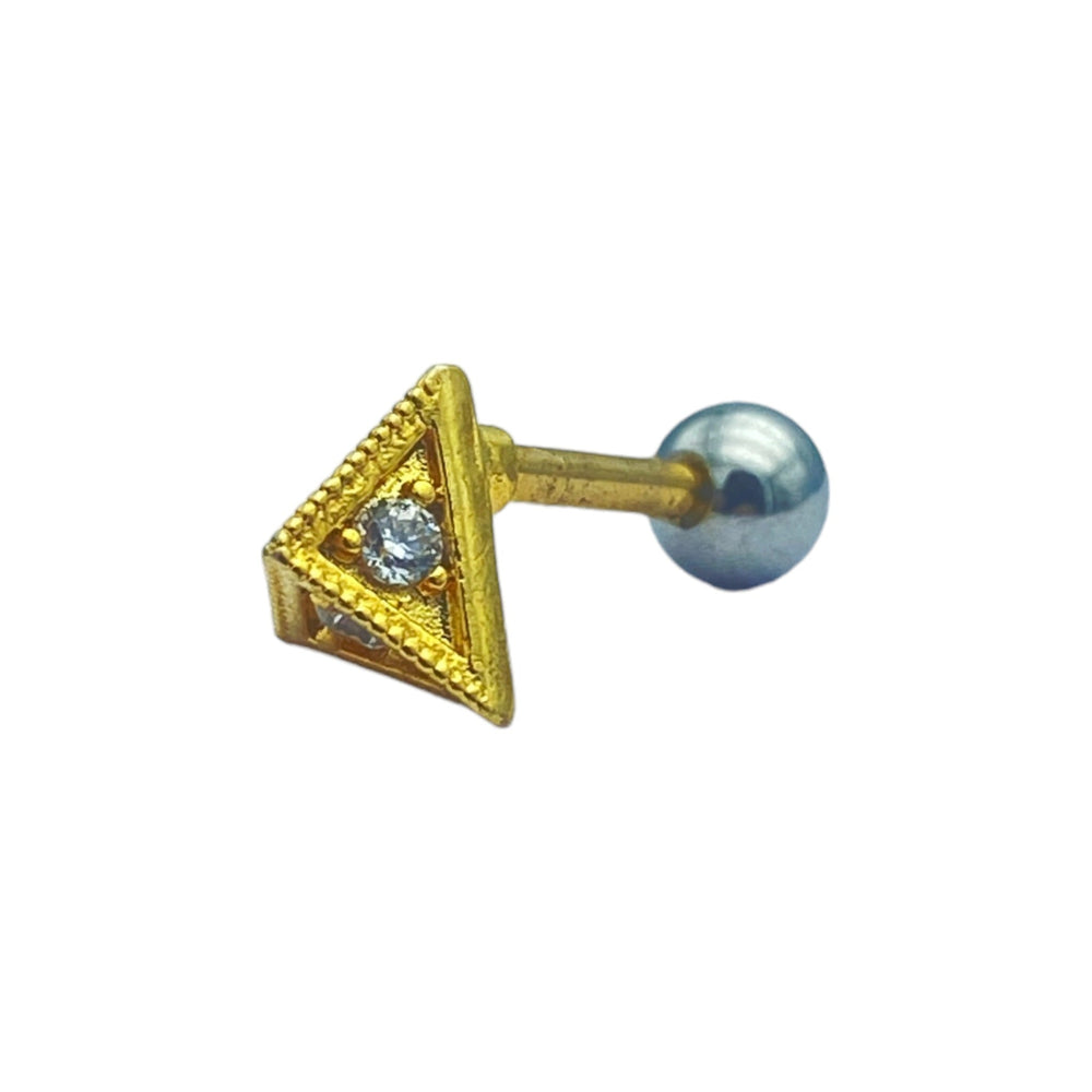 etreM Gold Pyramid Piercing [Ear] - UJUGLOW