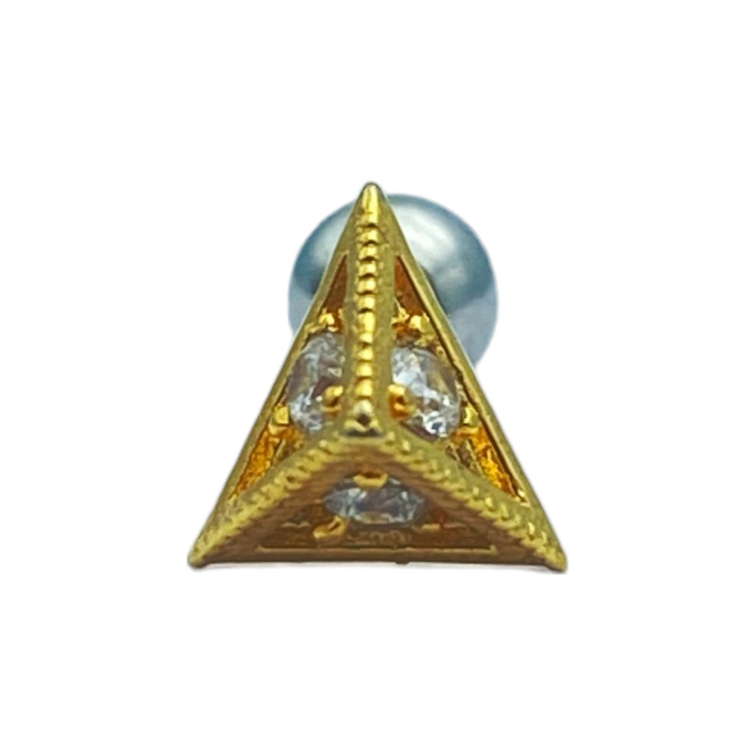 etreM Gold Pyramid Piercing [Ear] - UJUGLOW