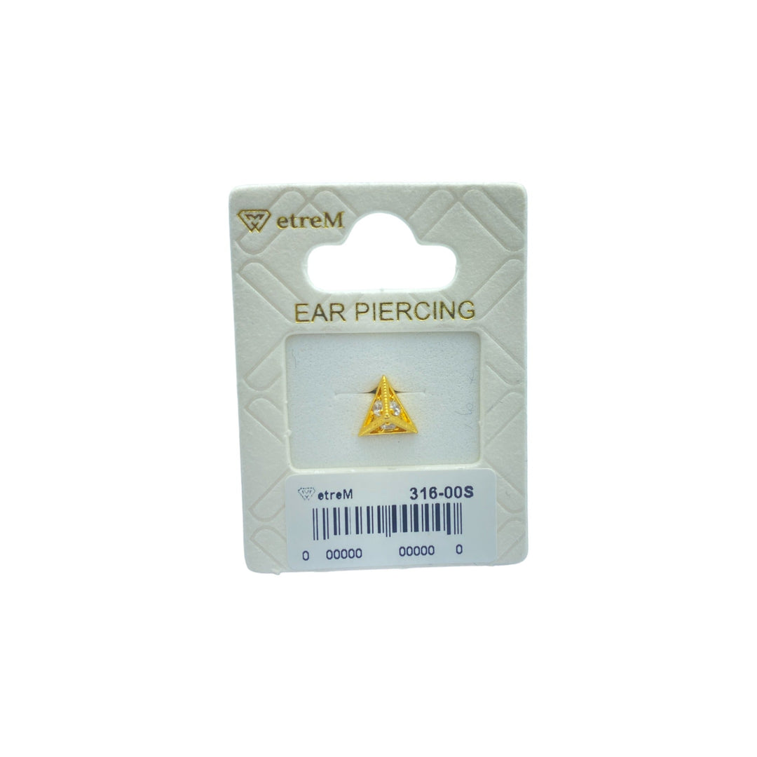 etreM Gold Pyramid Piercing [Ear] - UJUGLOW