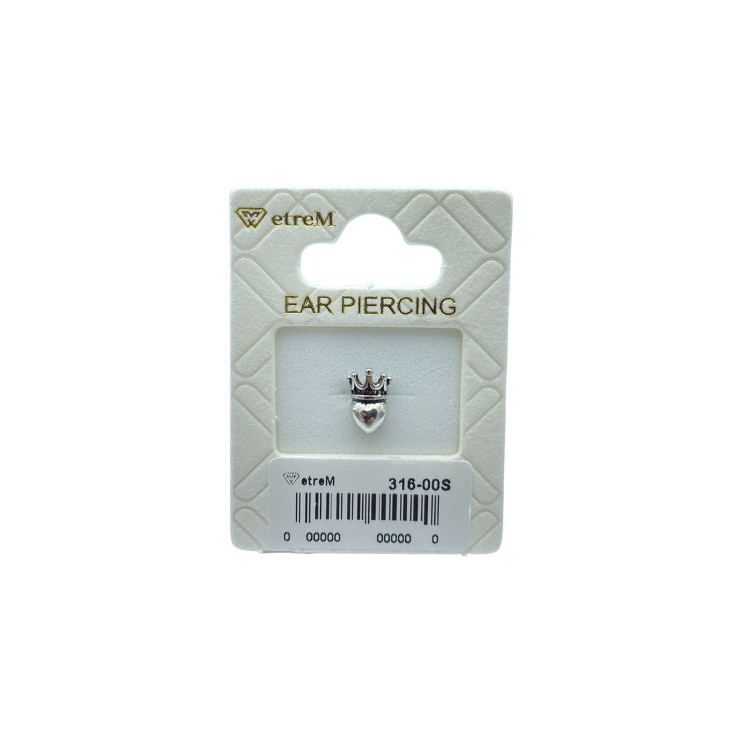 etreM Heart with Crown Piercing [Ear] - UJUGLOW