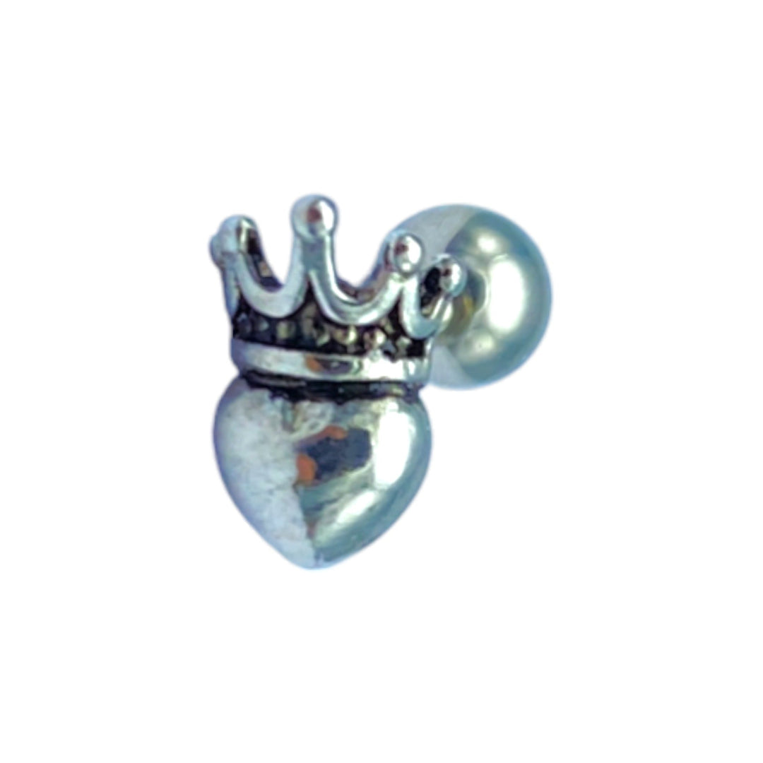etreM Heart with Crown Piercing [Ear] - UJUGLOW