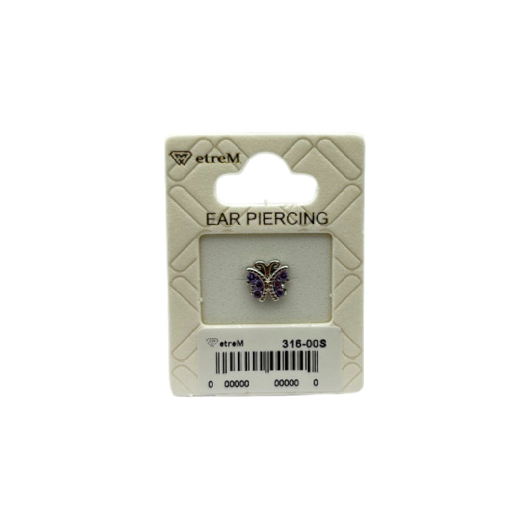 etreM Purple Butterfly Piercing [Ear] - UJUGLOW