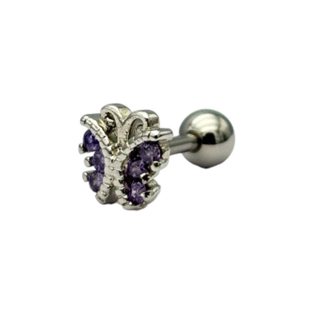 etreM Purple Butterfly Piercing [Ear] - UJUGLOW