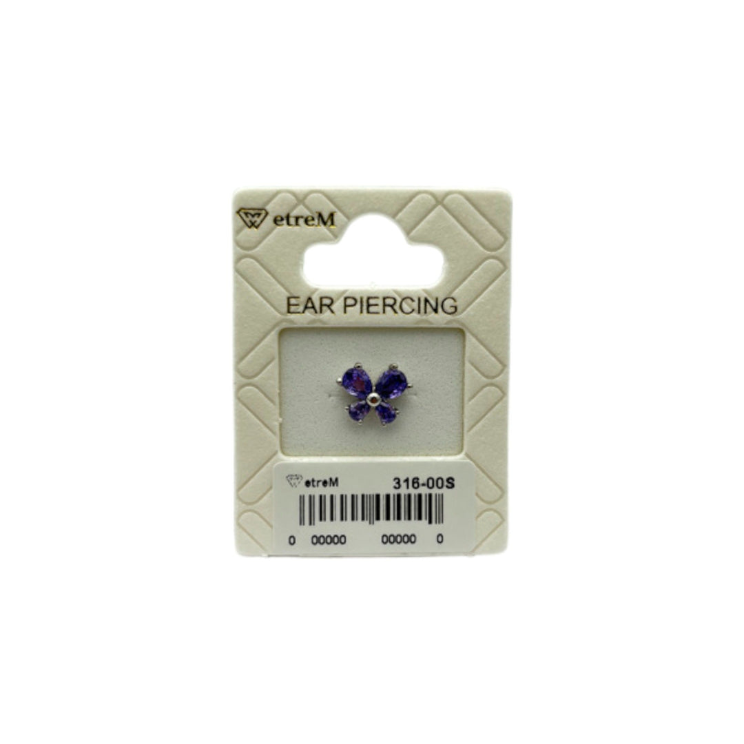 etreM Purple Petals Piercing [Ear] - UJUGLOW