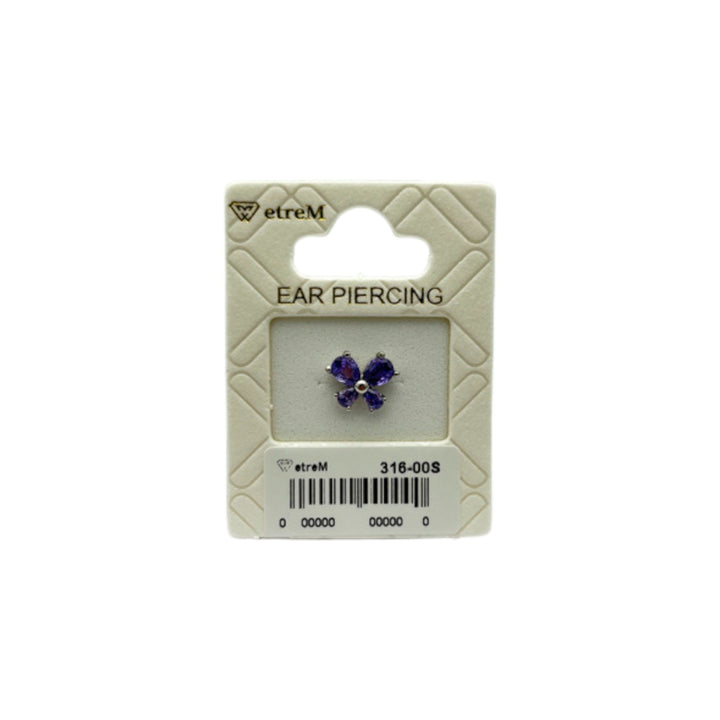 etreM Purple Petals Piercing [Ear] - UJUGLOW
