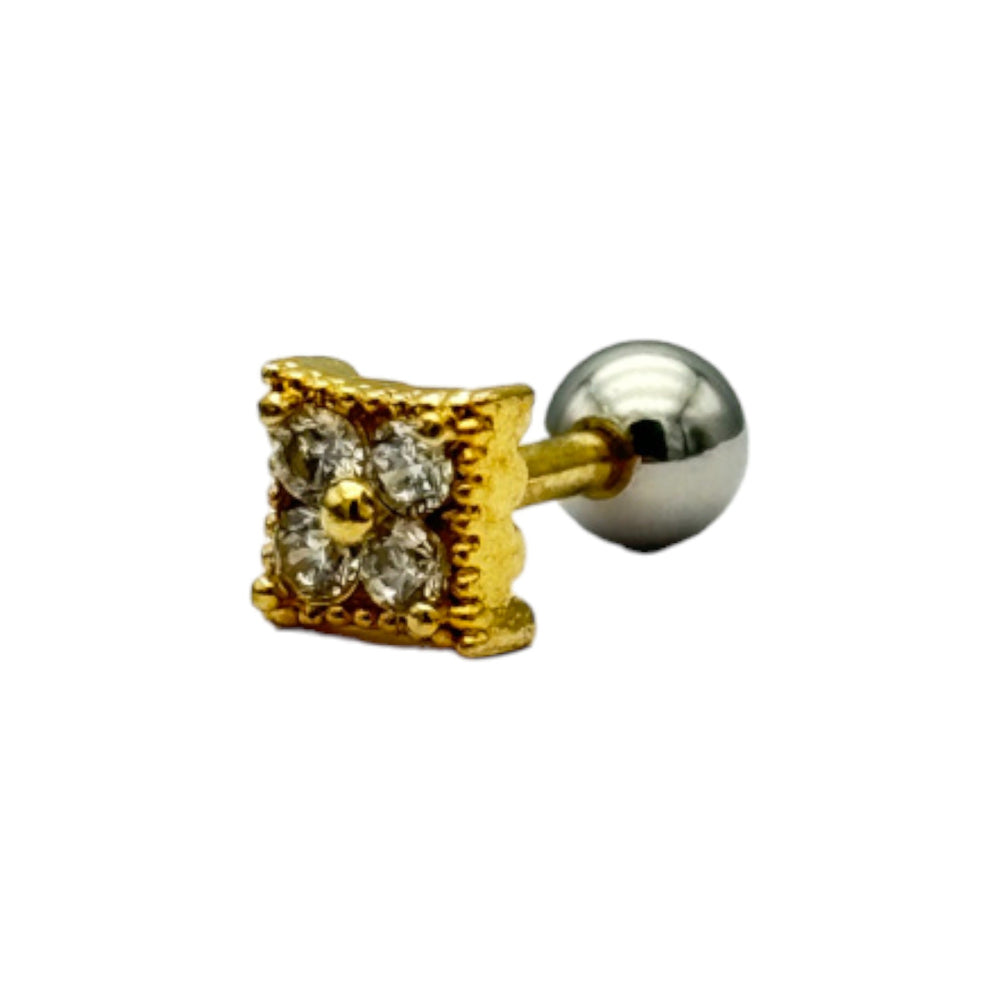 etreM Square and 4 Cubics Piercing [Ear] - UJUGLOW